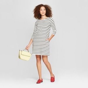 A NEW DAY 3/4 Sleeve Striped Dress